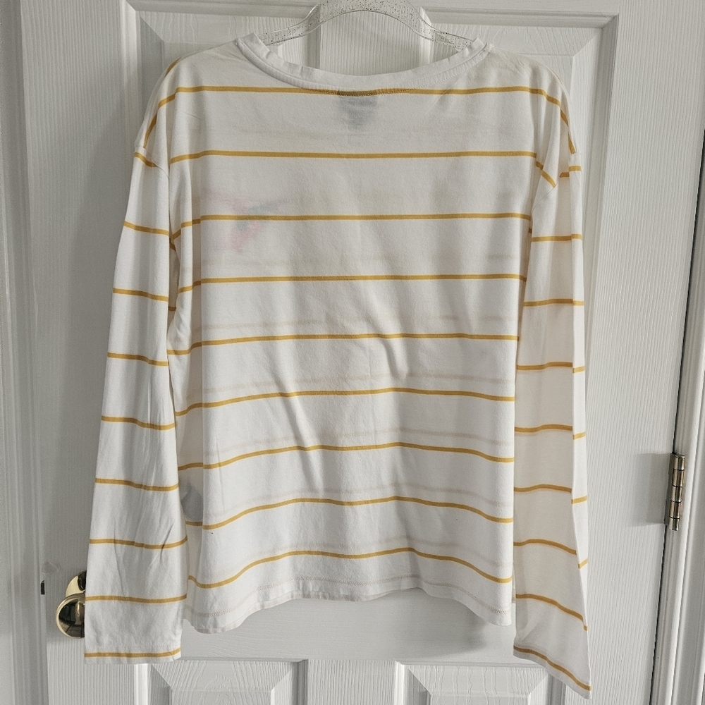 NWOT Who What Wear Striped Tee With Embroidered Hummingbird Patch - Picture 8 of 8